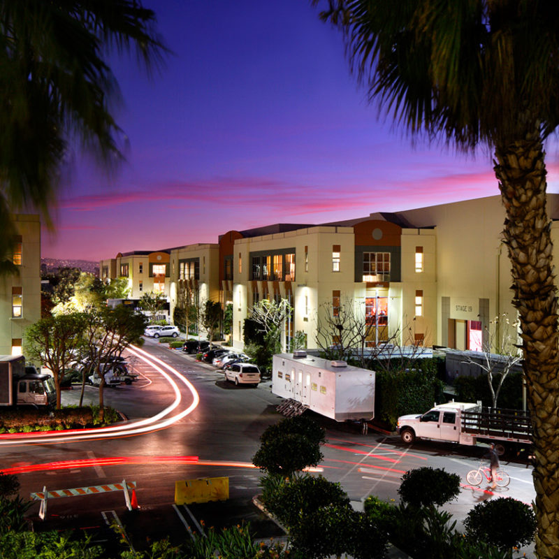 Hackman Capital Partners MBS Media Campus at night