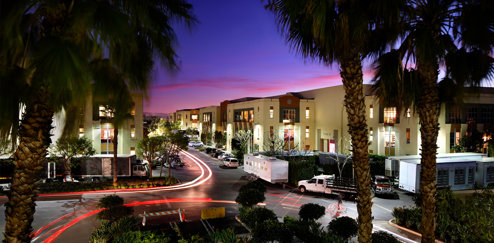 Hackman Capital Partners MBS Media Campus at night