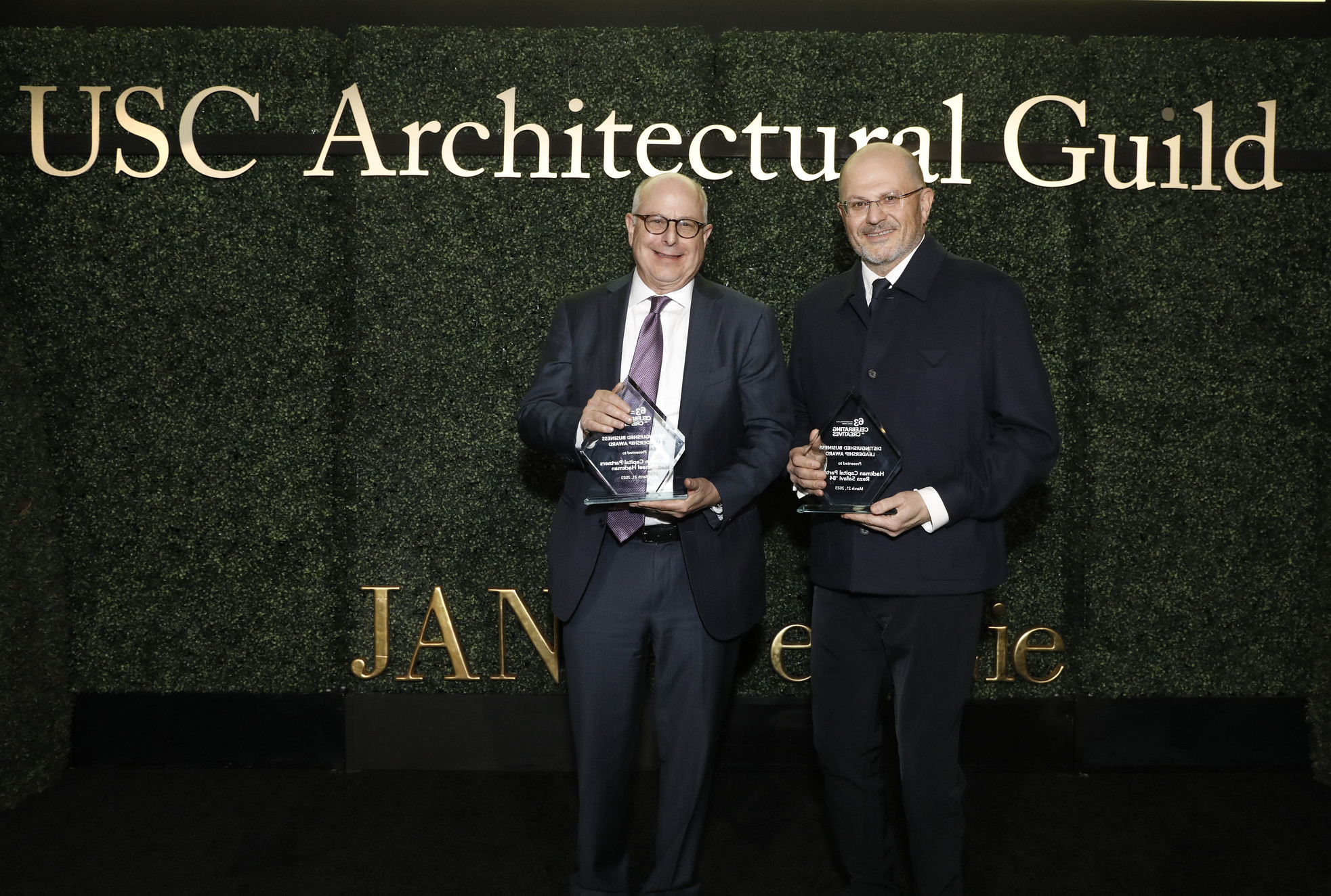 MICHAEL HACKMAN AND REZA SAFAVI RECEIVE BUSINESS LEADERSHIP AWARD